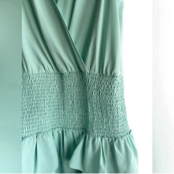 AMANDA UPRICHARD Chantal Mini Elastic Waist Dress in Seamist Size Large - Picture 10 of 11